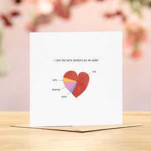 Personalised valentines day card | valentine's day red heart card for her | heart happy valentines's card for valentines gift