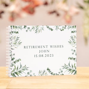 Personalised eucalyptus or wisteria retirement guestbook for retirement wishes retirement party retirement gift retirement decor Eucalyptus