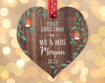 Our first Christmas, first Christmas, christmas ornament, wedding gift, married ornament, personalised, Mr and Mrs, wedding ornament, 11CD