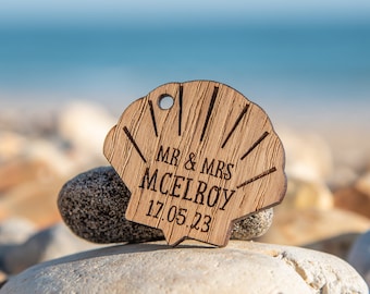 Faveurs de mariage à la plage - Coquilles de mariage préférées - Décor de mariage sur la plage - Décor de mariage en mer - Faveurs de mariage nautique pour les invités, 30TD