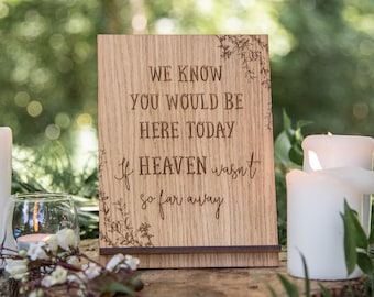 We know you would be here today if heaven wasn't so far away wedding sign wedding memorial remembrance sign wedding decor  18WS