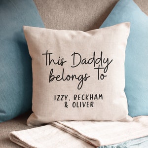 This Daddy belongs to Cushion Father's day gift Present for Dad Dad Cushion Custom Photo Cushion Personalised Cushion Gift CUSH008 image 4