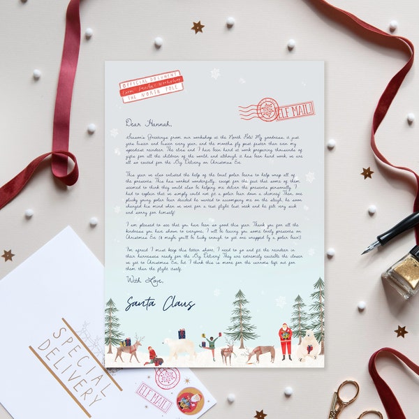 Personalised letter from santa letter | north pole letter | santa claus letter | personalised letter santa nice list | custom santa letter