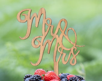 Mr and Mrs cake topper | rustic cake topper decoration | boho couple wood cake toppers | wooden cut out Mr & Mrs