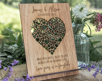 Cadeau de mariage personnalisé ou cadeau de mariage / signe de mariage ou plaque de mariage | Cadeau d'anniversaire ou Plaque d'anniversaire / Mariage personnalisé G01