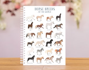 Horse themed notebook in choice of plain or lined | horse gifts or horse lover gift | equestrian gifts notepad / journal