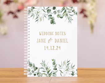 Personalised wedding planner | wedding notebook wedding journal | bridal notepad wedding notebooks |  wedding notebook planner bride journal