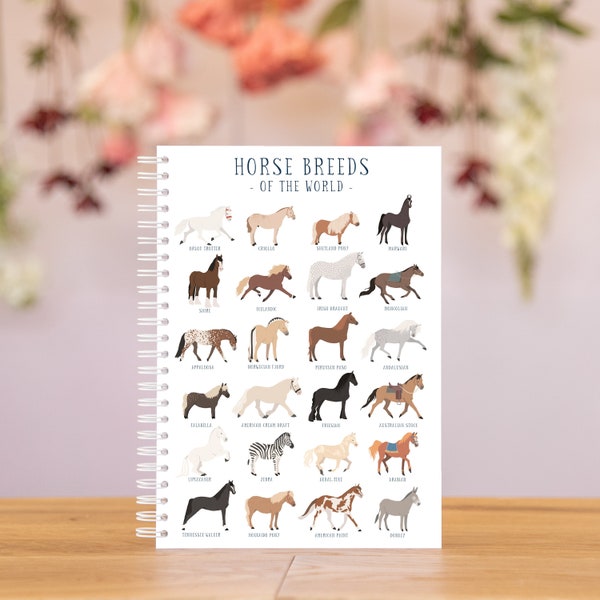 Horse themed notebook in choice of plain or lined | horse gifts or horse lover gift | equestrian gifts notepad / journal