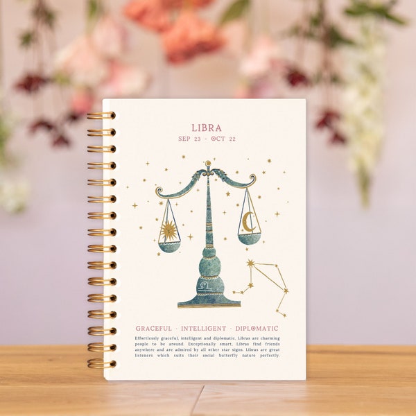 Libra notebook style Libra journal | Libra gift for a Libra birthday | Libra gifts | gift for Libra astrology | gifts for Libra