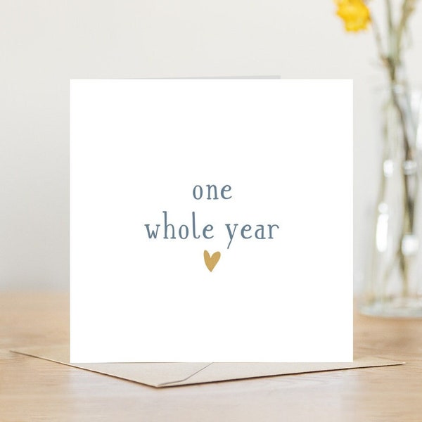 One whole year happy anniversary card | personalised printed with message | for best friend girlfriend boyfriend husband wife