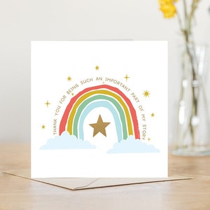 Thank you card | simple card for friend | supportive card colleague card | teacher card personalised big thank you printed with message
