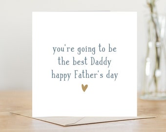 Sie werden die beste Daddy Vatertagskarte für den 1. Vatertag sein vatertags karte papa papa aus bauch | personalisierten Vatertag
