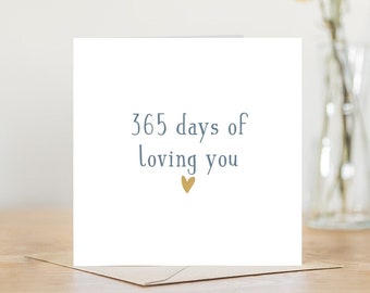 365 Tage dich lieben glücklich Jubiläumskarte | personalisiert bedruckt mit Nachricht | für die beste Freundin Freundin Mann Mann Frau