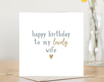 Lovely wife happy birthday card | wife birthday card for her | cute birthday card for her romantic card personalised wife card printed