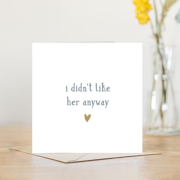 Separation break up card for single friend | divorce day card | new start divorce card | to go with funny divorce gift | divorcee