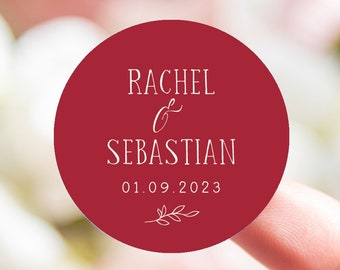 Personalised wedding stickers red | wedding labels thank you stickers |  wedding favor stickers | wedding sticker favor favors