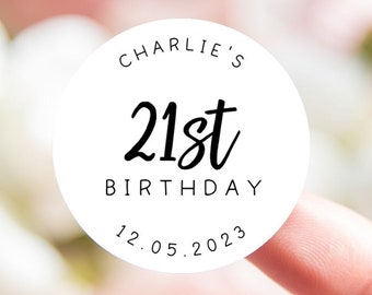 21st birthday sticker personalised | 21 birthday stickers | 21st birthday label birthday party | birthday labels 21st birthday party