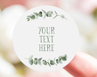 Your text here wedding stickers | custom stickers personalised |  text business labels | party stickers eucalyptus sticker | botanical