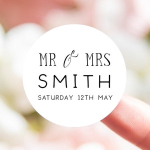 Mr & Mrs wedding stickers | white stickers personalised wedding confetti stickers | personalised sticker Mr Mr sticker Mrs Mrs stickers