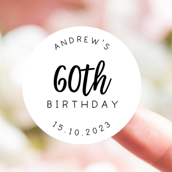 60th birthday sticker personalised | 60 birthday stickers | 60th birthday label birthday party | birthday labels 60th birthday party