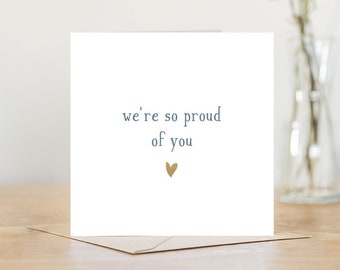 We're so proud of you congratulations card | proud of you card for a new job graduation well done encouragement well done personalised card