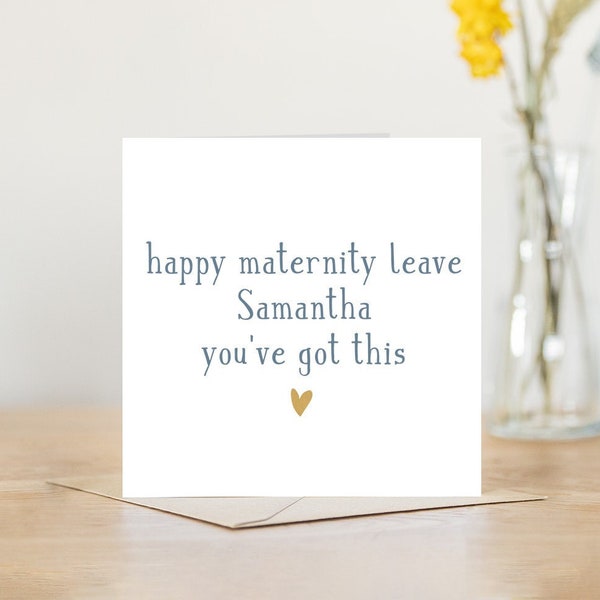 Personalised maternity leave card | maternity leave good luck card | happy maternity card | new baby card | congratulations pregnancy card