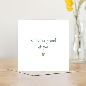 We're so proud of you congratulations card | proud of you card for a new job graduation well done encouragement well done personalised card