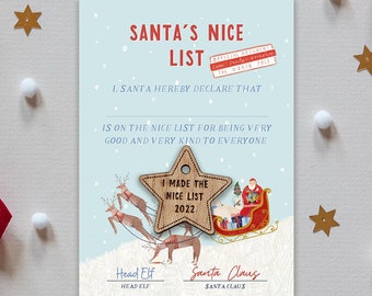 Nice list letter from santa certificate | official nice list certificate | santa nice list for christmas eve box | nice certificate | filler