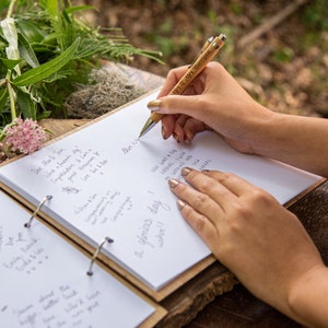 Personalised wooden wedding guest book with arrow & hearts, rustic guestbook, traditional woodland forest ceremony, alternative wood, PG5 image 4