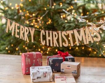 Christmas bunting Christmas decoration | Christmas garland Christmas decor Xmas bunting | Christmas banner festive bunting xmas