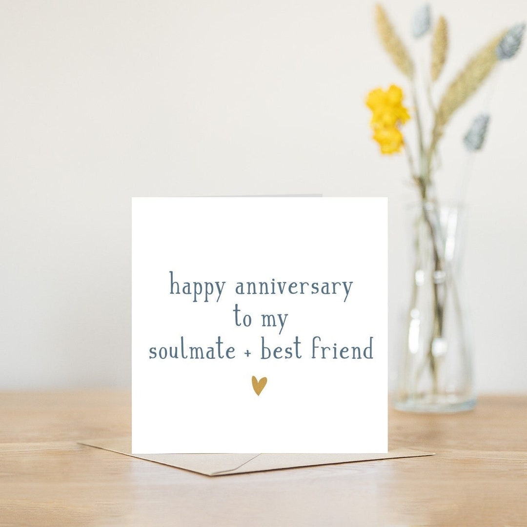 Happy Anniversary to My Soulmate and Best Friend heart - Etsy