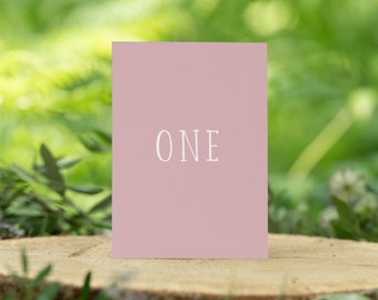 Table numbers or names personalised with optional easels in a range of colour choices | custom wedding table name cards simple wedding table