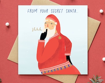 Secret santa card | Christmas card to go with funny secret santa gift | gift exchange secret santa cards |  christmas exchange