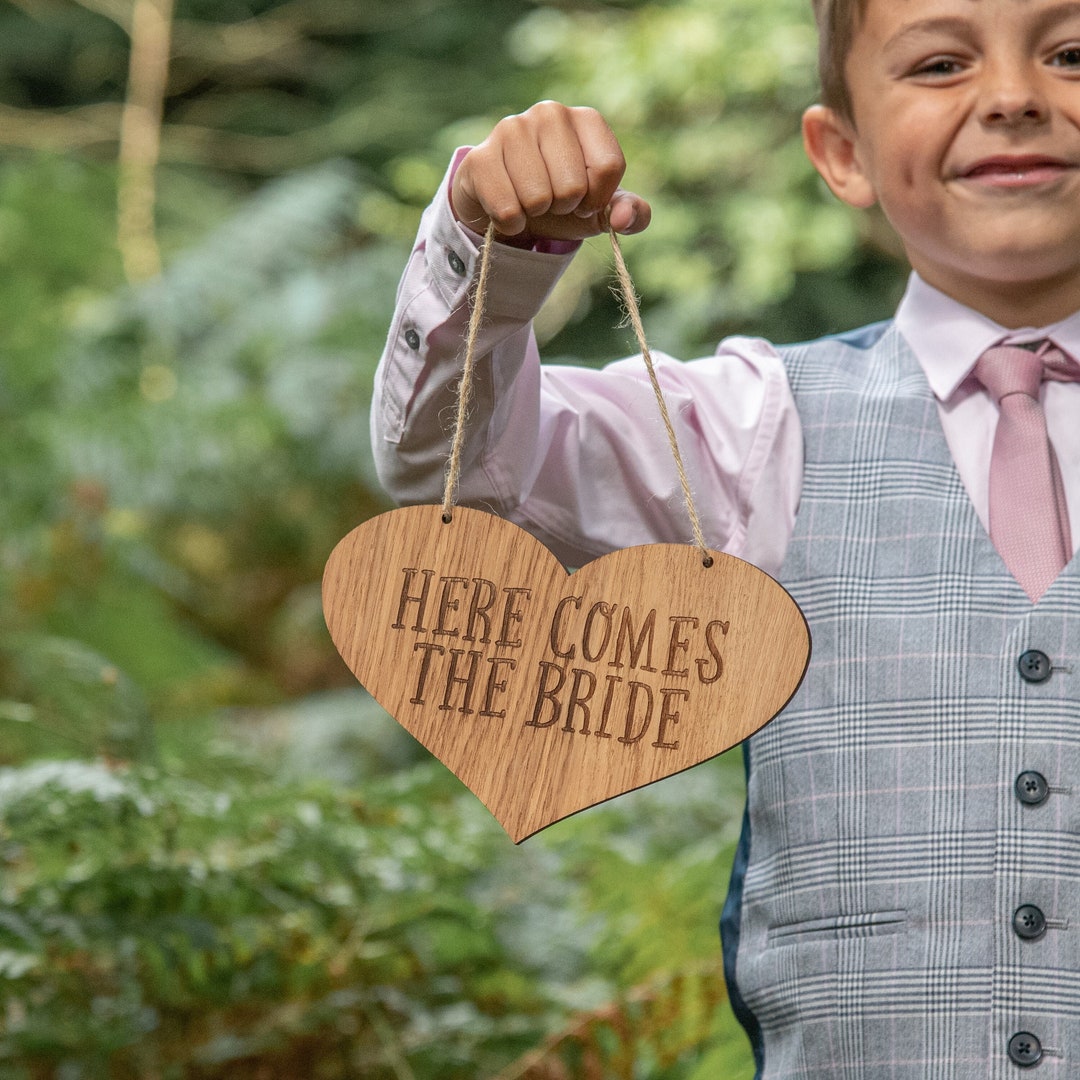 Here Comes the Bride, Wedding Decor, Flower Girl Sign, Wedding Signs