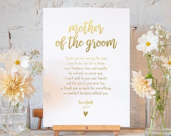 Mother of the groom wedding gift | wedding print for a wedding keepsake | gift from daughter in law for mum in law on wedding day