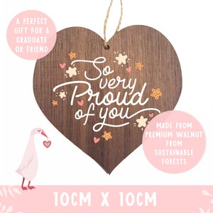 So Very Proud of You 2020 Wooden Heart Congratulations Motivational Inspirational Gift Gifts for Her Friends Exams Family AM57 image 4