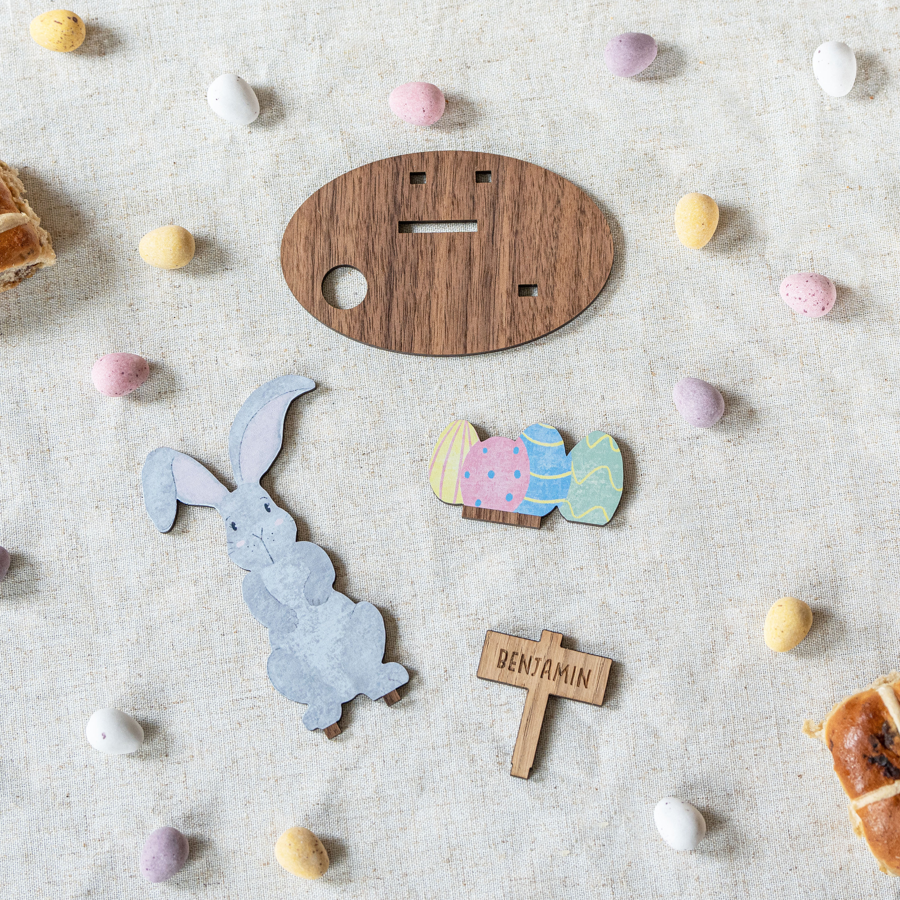 Personalised Easter gift rabbit Easter egg holder |  wooden Easter basket bunny rabbit themed holder | wood engraved bunny basket rabbit
