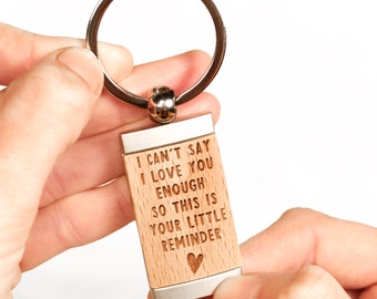 Couples gift keyring, I can't say I love you enough,  couple keyring, anniversary gift, valentines gift, wedding gift, couples keyring