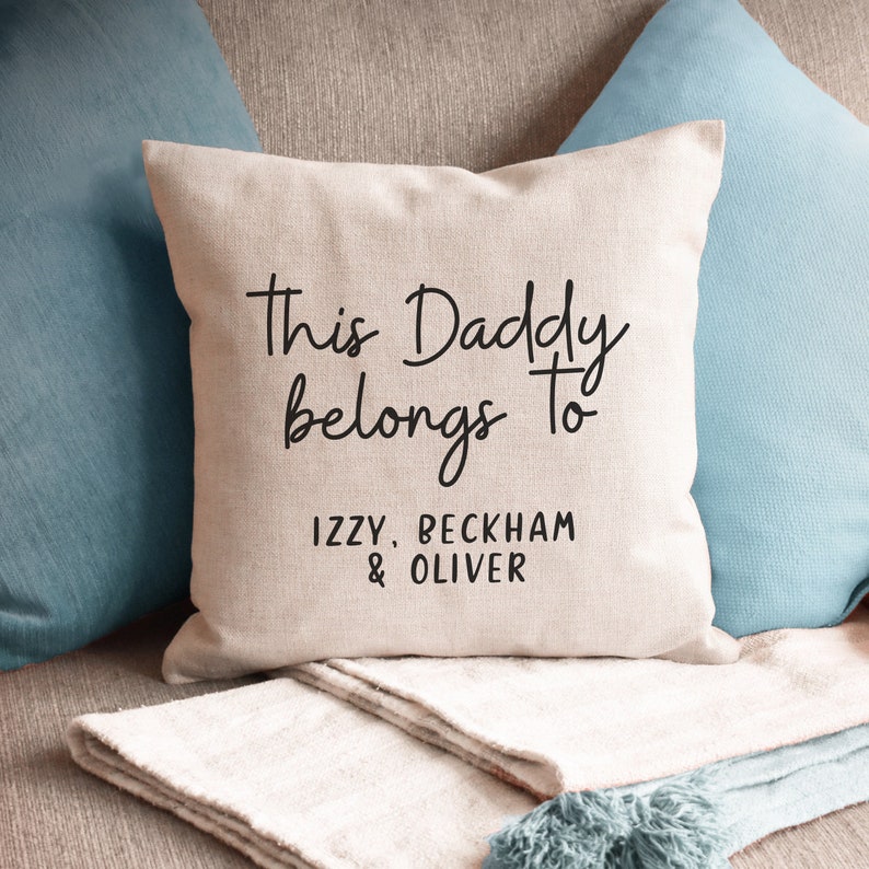 This Daddy belongs to Cushion Father's day gift Present for Dad Dad Cushion Custom Photo Cushion Personalised Cushion Gift CUSH008 image 4