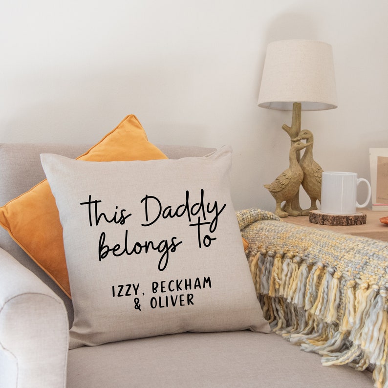 This Daddy belongs to Cushion Father's day gift Present for Dad Dad Cushion Custom Photo Cushion Personalised Cushion Gift CUSH008 image 6