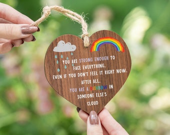 Cheer up gift thinking of you - You are a rainbow in someone else's cloud wooden plaque gifts for her LDplaque1