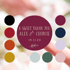 Thank you stickers wedding stickers | a sweet thank you sticker | thank you labels personalised | personalized sticker sweet cone stickers