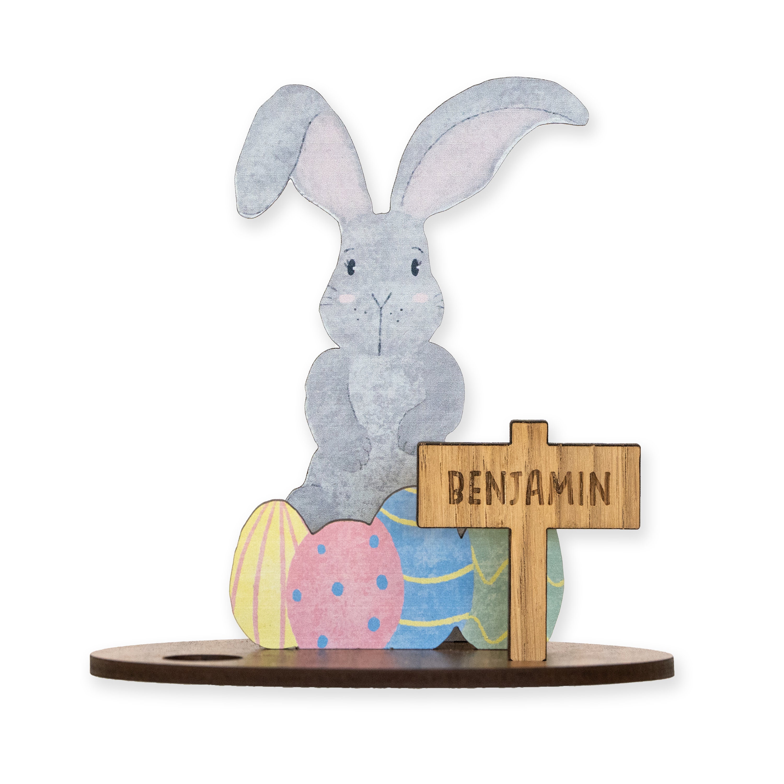 Personalised Easter gift rabbit Easter egg holder |  wooden Easter basket bunny rabbit themed holder | wood engraved bunny basket rabbit