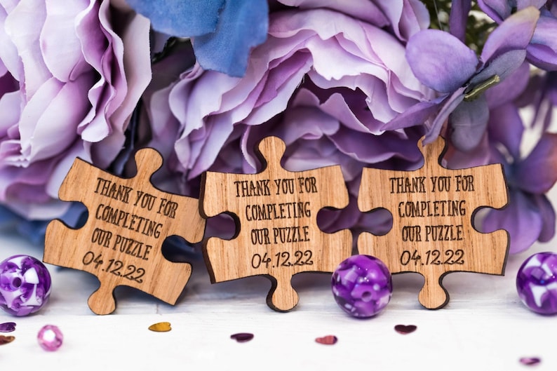 Custom Wedding Favors Puzzle Favors Puzzle Piece Favors Puzzle Decor Puzzle Decorations Puzzle Pieces Wedding Table 10TD image 4