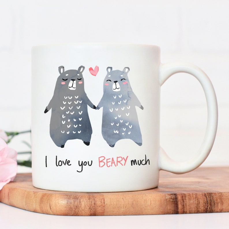 valentines day gift of a cute mug with bears on it saying I love you beary much