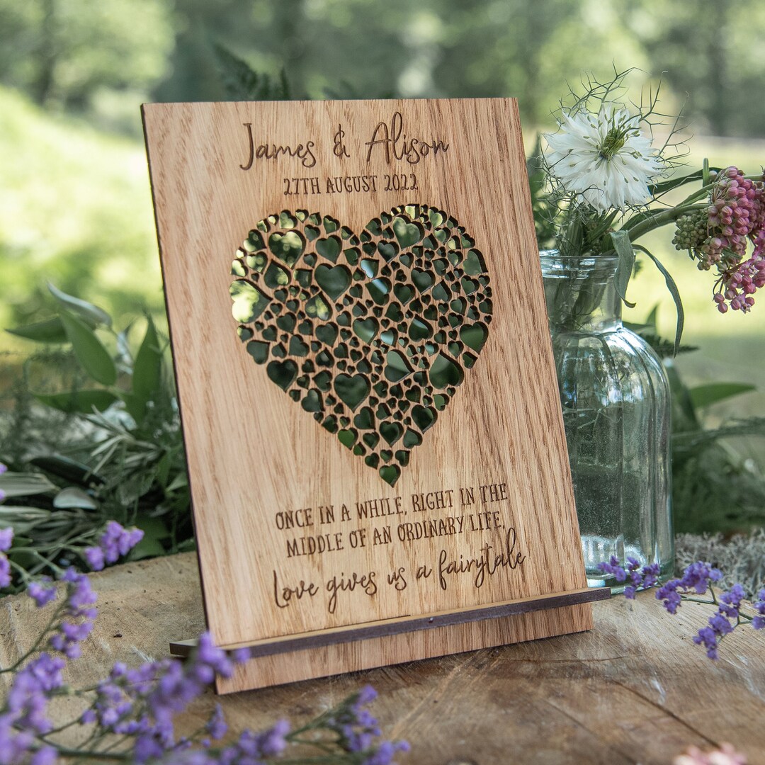 thumbnail image 2 of Personalised Wedding Photo Plaque – Stag Design 2 of 14