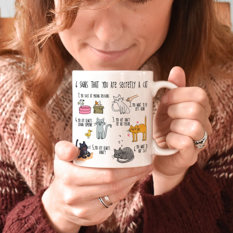 Six signs that you are secretly a cat crazy cat lady mug cat mug gifts for cat lovers Cat Lover Gift Mug mg2aa image 8