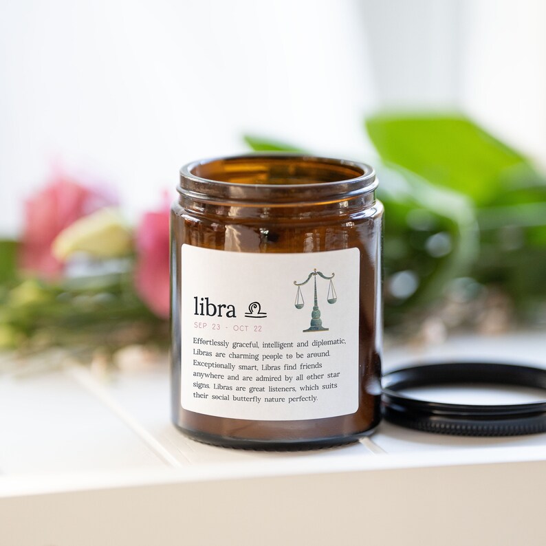 Libra zodiac candle astrology candle libra gift horoscope image 3