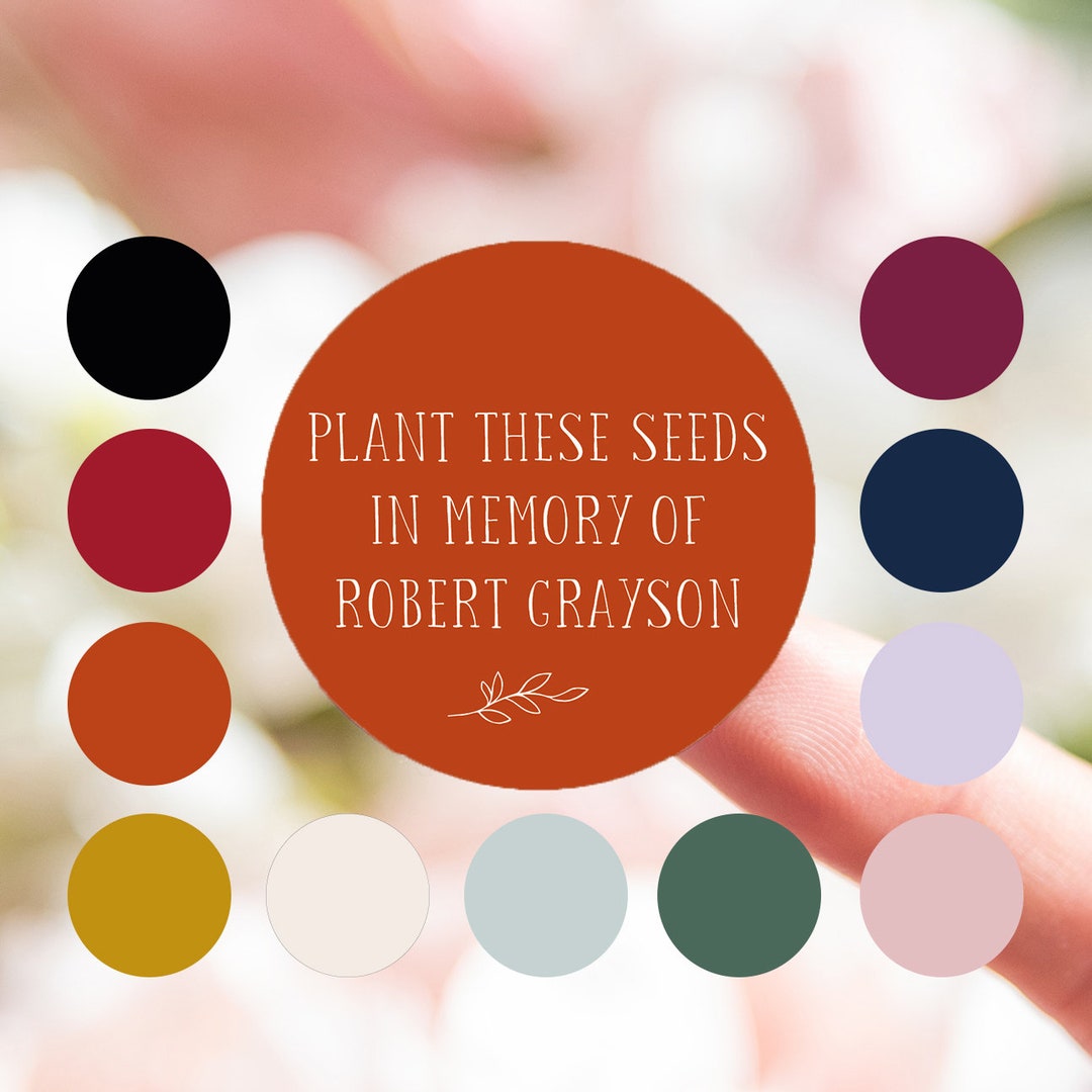 Seed Sticker | Funeral Stickers | in Loving Memory Memorial Stickers ...