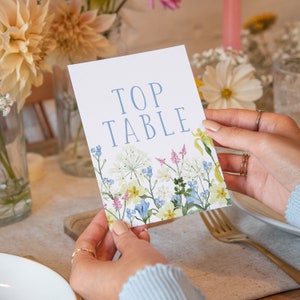 Table numbers wildflower 1-25 Top Table wedding table number cards wedding decor wedding table decor table signs for reception image 5